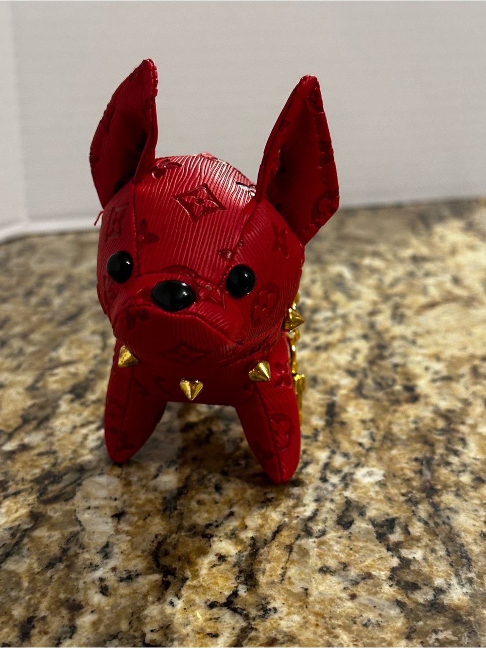 Red Dog Bag Charm with Gold Stud- Fashion-Inspired